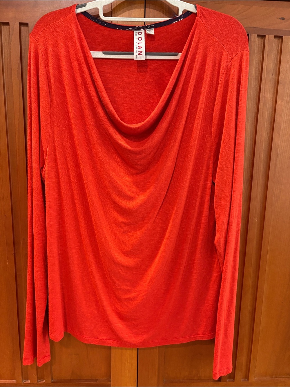 dolan Women's Drape-Neck Long Sleeve Top